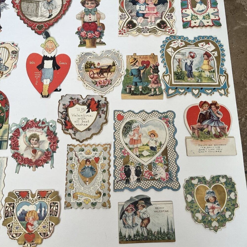 Vintage Valentine Card Lot Mechanical Stand Up Die Cut Honeycomb USA Germany - Picture 11 of 16